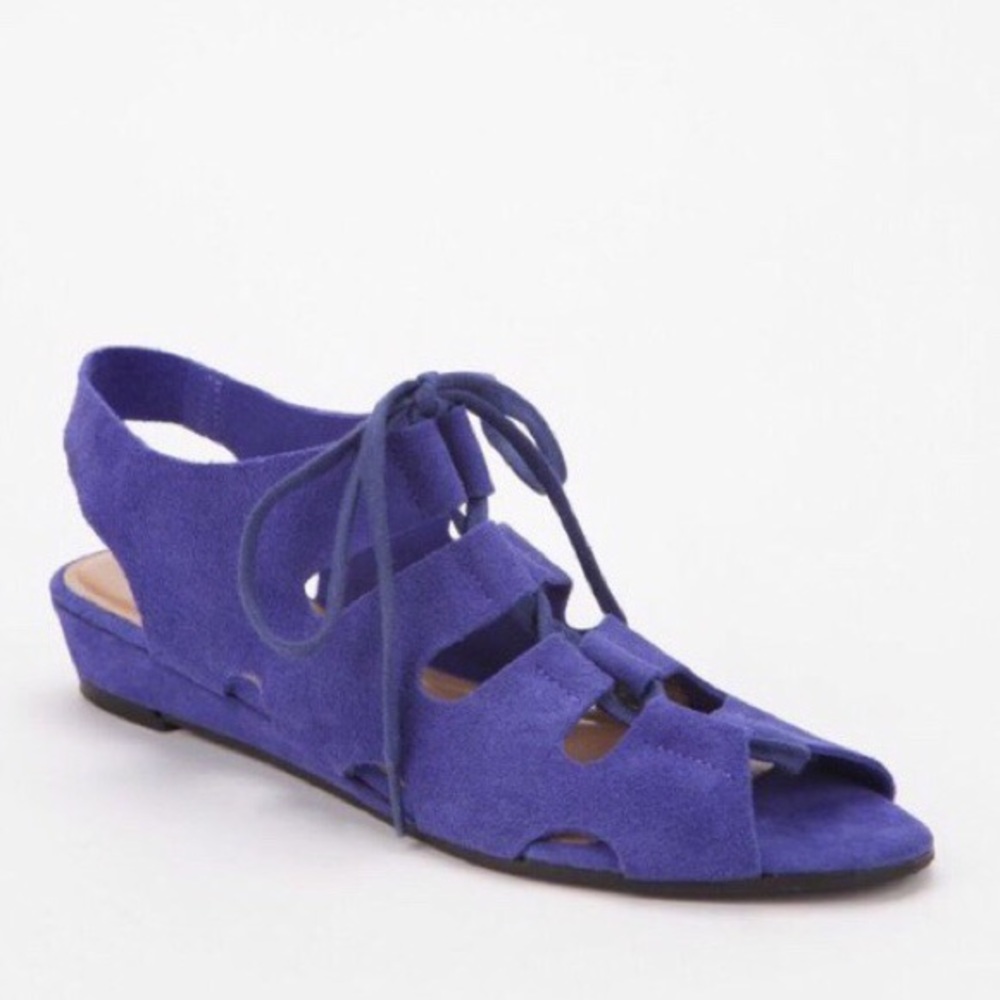 Indigo lace up gladiator sandals